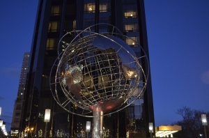 Cool globe at Columbus Circle